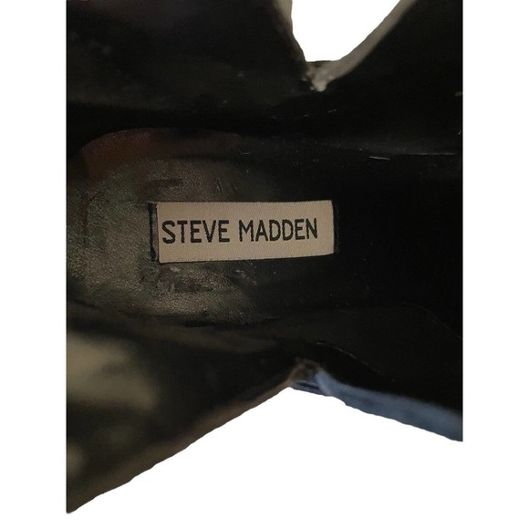 Steve Madden Shepp Booties Black Suede Leather Size 6.5 - Picture 7 of 8